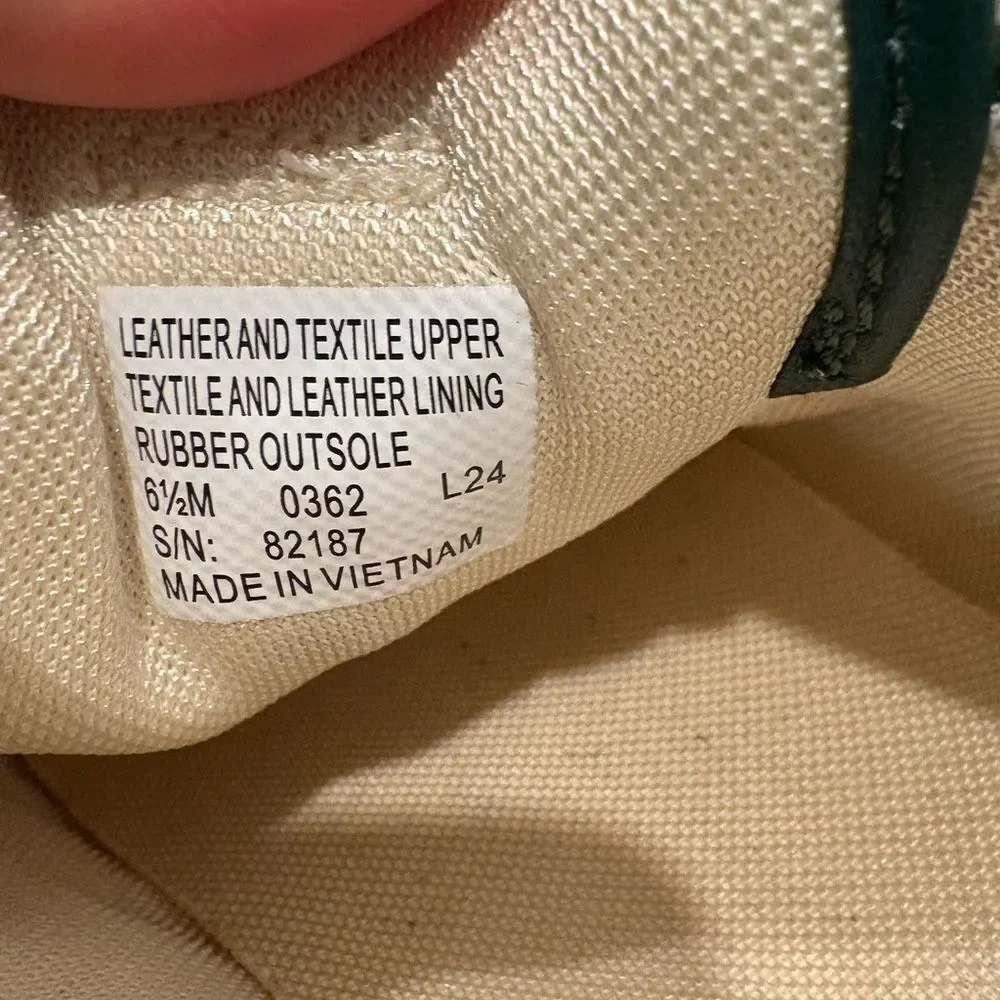 Tory Burch Green and Cream Retro Sneakers with Suede and Mesh